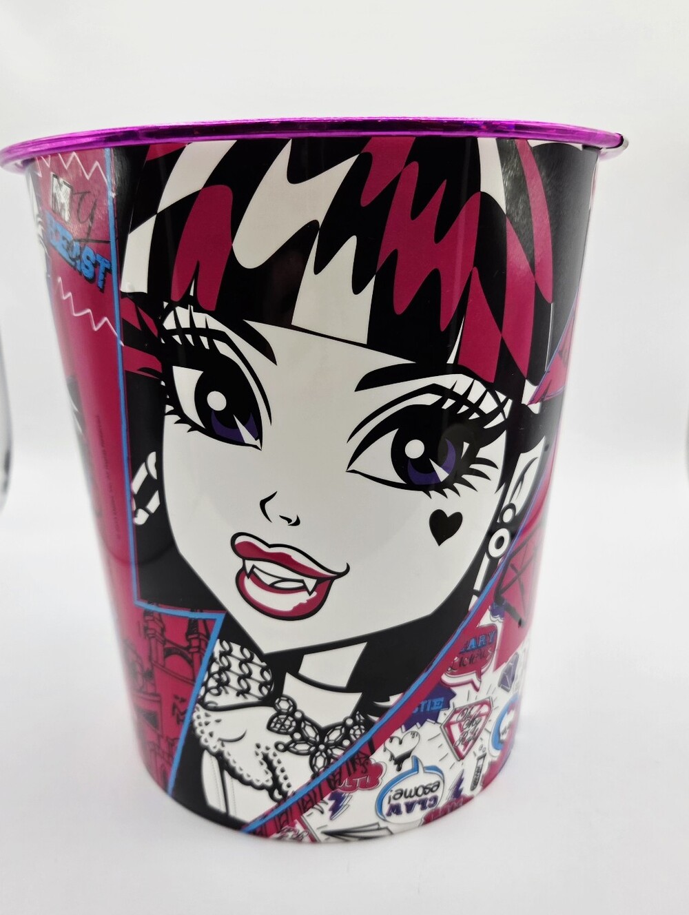 Monster High Pink & Black Small Trash Can